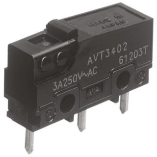 Panasonic Pin Plunger Micro Switch, PCB Terminal, 5A, 250 V ac, SPCO AVL3405-A
