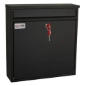 Securikey Black Mailbox Galvanised Steel Body 370mm Height x 360mm Width x 110mm Depth BSPB-FRONT360-RK