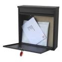 Securikey Black Mailbox Galvanised Steel Body 370mm Height x 360mm Width x 110mm Depth BSPB-FRONT360-RK