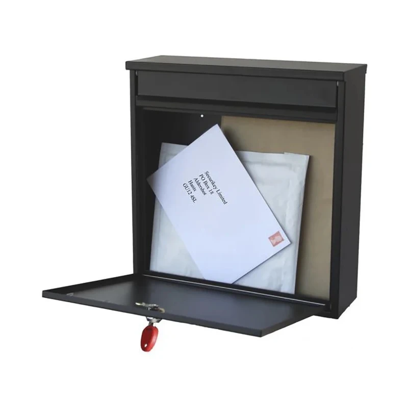 Securikey Black Mailbox Galvanised Steel Body 370mm Height x 360mm Width x 110mm Depth BSPB-FRONT360-RK