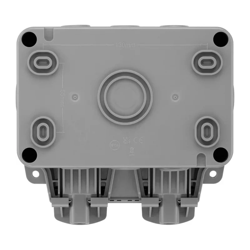 BG Electrical 13A Grey 2 Gang Surface Mount Outdoor Plug Socket Type G British WP24-02