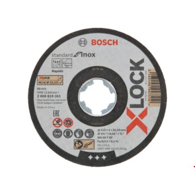 Bosch X Lock Silicon Carbide Cutting Disc 115 mm Diameter x 1 mm Thickness Very Fine Grade 10 Grit 2608619266