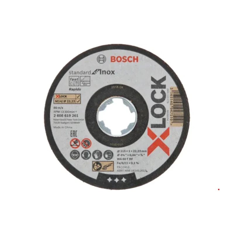 Bosch X Lock Silicon Carbide Cutting Disc 115 mm Diameter x 1 mm Thickness Very Fine Grade 10 Grit 2608619266