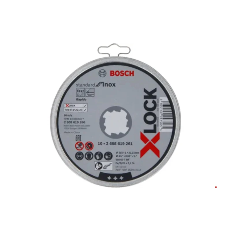 Bosch X Lock Silicon Carbide Cutting Disc 115 mm Diameter x 1 mm Thickness Very Fine Grade 10 Grit 2608619266