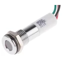 RS PRO Panel Mount Indicator 12V DC 20mA Lead Wire Termination IP67 Flush Silver Bezel 700-1956