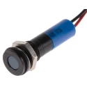 RS PRO Blue Panel Mount Indicator 24V DC 20mA Lead Wire Termination IP67 Flush Bezel 700-2000