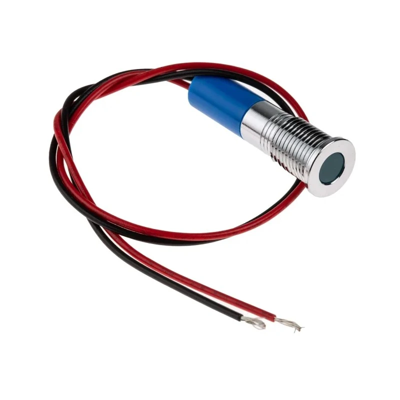 RS PRO Blue Panel Mount Indicator 24V DC 20mA Lead Wire Termination IP67 Flush Bezel 700-1930