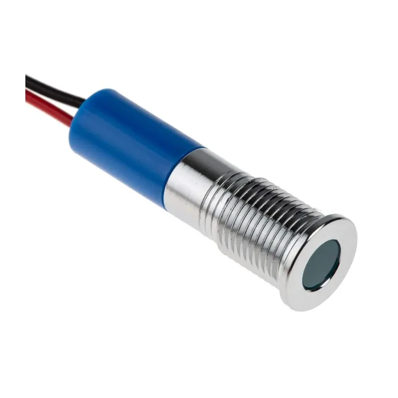 RS PRO Blue Panel Mount Indicator 24V DC 20mA Lead Wire Termination IP67 Flush Bezel 700-1930