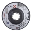 Bosch X Lock Aluminium Oxide Abrasive Grinding Disc, 115 mm Diameter x 6 mm Thickness, 10 Grit, Pack of 10 2608619258