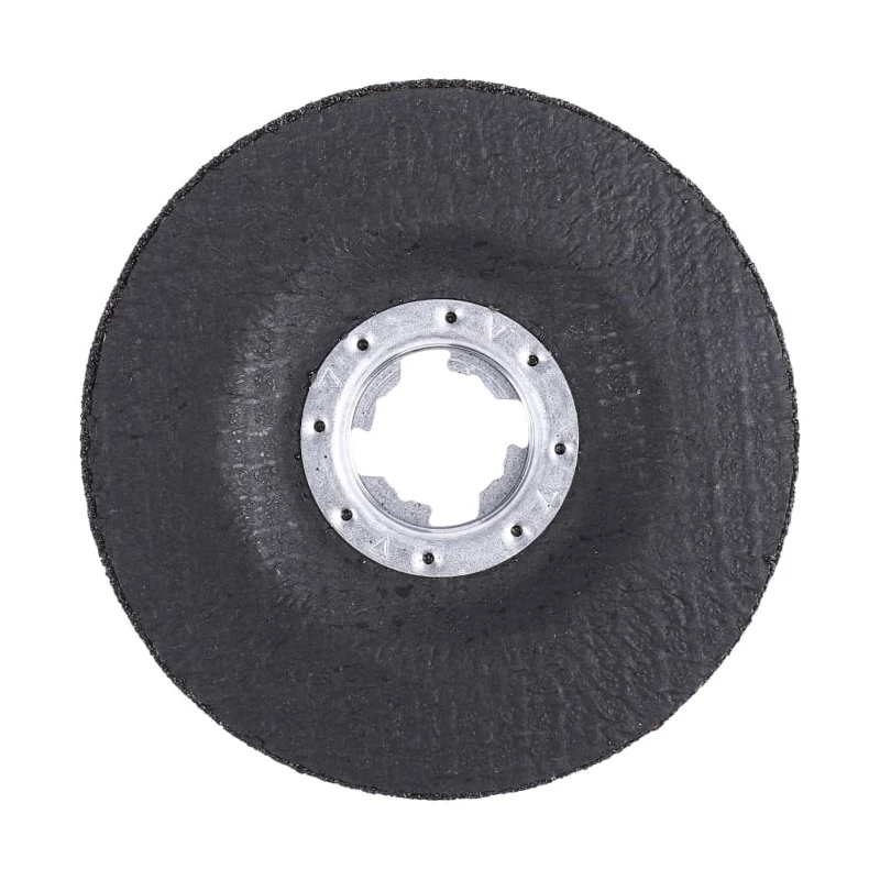 Bosch X Lock Aluminium Oxide Abrasive Grinding Disc, 115 mm Diameter x 6 mm Thickness, 10 Grit, Pack of 10 2608619258