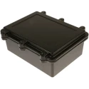 RS PRO Black Black Lid Die Cast Aluminium Enclosure IP67 Waterproof Dustproof 200 mm x 150 mm x 75 mm IP67