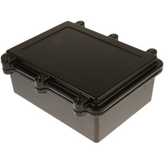 RS PRO Black Black Lid Die Cast Aluminium Enclosure IP67 Waterproof Dustproof 200 mm x 150 mm x 75 mm IP67