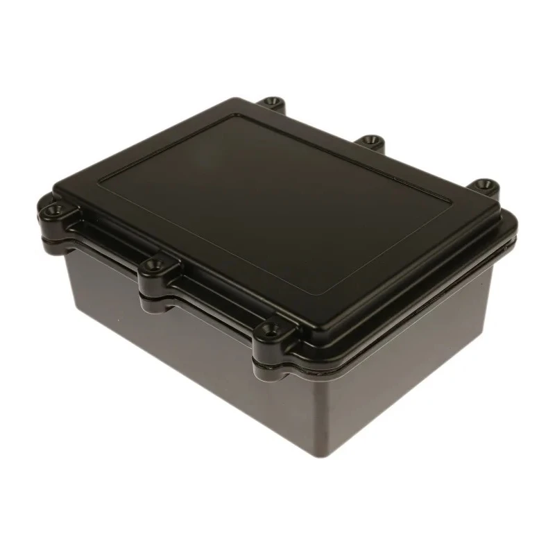 RS PRO Black Black Lid Die Cast Aluminium Enclosure IP67 Waterproof Dustproof 200 mm x 150 mm x 75 mm IP67