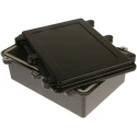 RS PRO Black Black Lid Die Cast Aluminium Enclosure IP67 Waterproof Dustproof 200 mm x 150 mm x 75 mm IP67