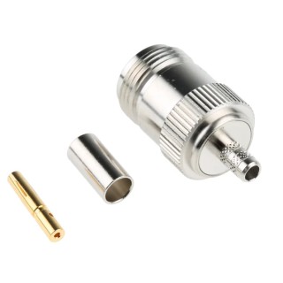 Amphenol RF N Type Series Coaxial Connector Cable Female N Connector, 50 Ω, Straight Body Crimp N6121A1-NT3G-1-50