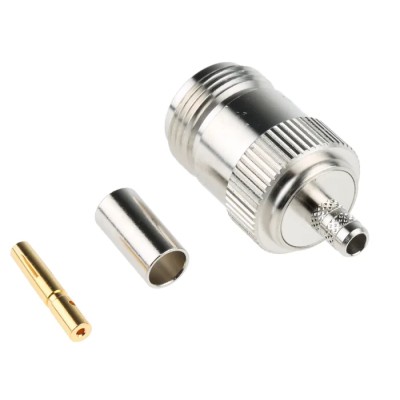 Amphenol RF N Type Series Coaxial Connector Cable Female N Connector, 50 Ω, Straight Body Crimp N6121A1-NT3G-1-50