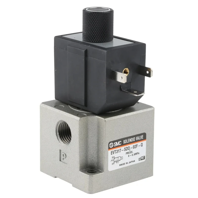 SMC Pneumatic Solenoid Valve 3/2 NC Solenoid G 1/4 in Port Size Die Cast Aluminium Body 24V DC 6W Power VT317