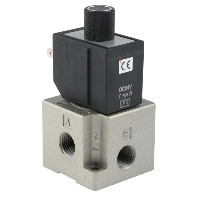 SMC Pneumatic Solenoid Valve 3/2 NC Solenoid G 1/4 in Port Size Die Cast Aluminium Body 24V DC 6W Power VT317