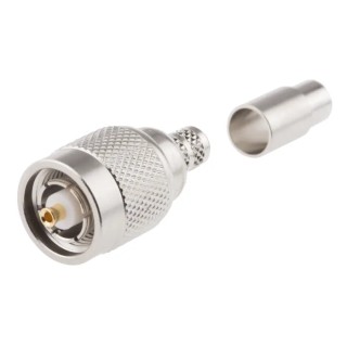 Amphenol RF TNC Series Coaxial Connector Cable Male, 50 Ω, Straight Body Crimp RT1121A1-NT3G-H155-50