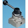 SMC Pneumatic Manual Control Valve with Handle VH Series, 4 Ports, NPT 1/4 in, 4/3 Valve Function, Die Cast VH211-F02