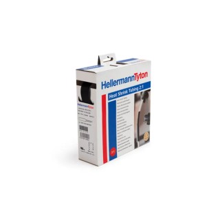 HellermannTyton Heat Shrink Tubing Black 6.4 mm Sleeve Diameter x 5m Length 2:1 Ratio 300-30640 HIS-PACK-6.4/3.2-PO-X-BK