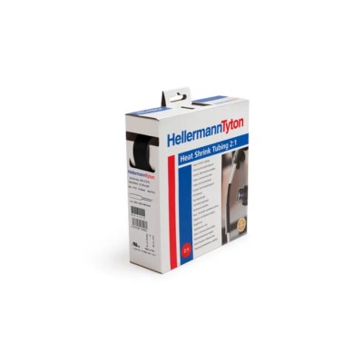 HellermannTyton Heat Shrink Tubing Black 6.4 mm Sleeve Diameter x 5m Length 2:1 Ratio 300-30640 HIS-PACK-6.4/3.2-PO-X-BK