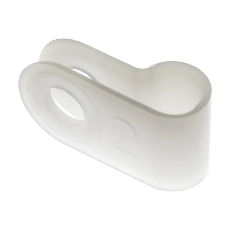 HellermannTyton Polyamide P-Clip 5 mm Closed Inside Diameter, 4.2 mm Mounting Hole Diameter, Natural 211-60029 H2P-PA66-NA