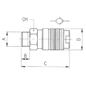 RS PRO Brass Quick Air Coupling 1/4 in Female BSP Nickel Plated 16 bar Max Pressure 80°C Max Temperature 187-8788