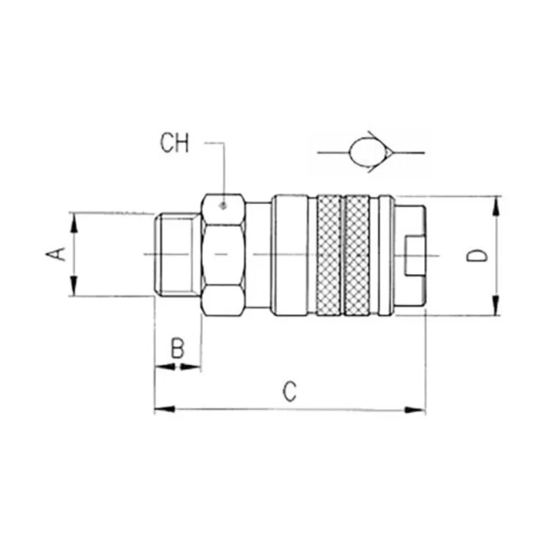 RS PRO Brass Quick Air Coupling 1/4 in Female BSP Nickel Plated 16 bar Max Pressure 80°C Max Temperature 187-8788