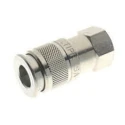 RS PRO Brass Quick Air Coupling 3/8 in Female BSP Thread, 12mm Hose Barb, Nickel Plated 187-8804