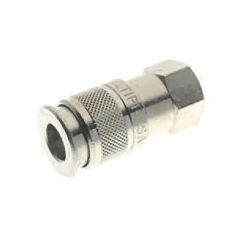 RS PRO Brass Quick Air Coupling 3/8 in Female BSP Thread, 12mm Hose Barb, Nickel Plated 187-8804