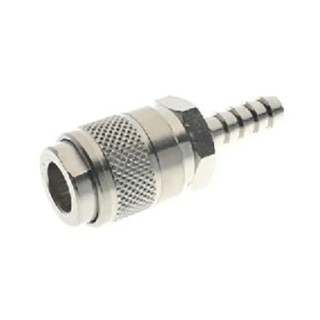 RS PRO Brass Quick Air Coupling Male ISO 228 Class A Hose Barb 6mm Nickel Plated 12 Bar 187-8769
