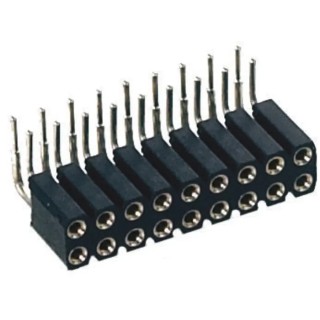 Preci-Dip 803 Series Right Angle Surface PCB Socket, 20-Contact, 2 Row, 2.54 mm Pitch Solder 803-87-020-20-001101