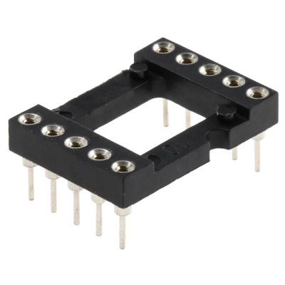 Preci-Dip 110 2.54 mm Pitch Vertical 10 Way Through Hole Turned Pin Open Frame DIL Socket 110-87-610-41-001101
