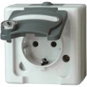 Kopp 16A Grey Schuko Plug Socket Outlet with Safety Lock 250V SEBS Polymer 103456009
