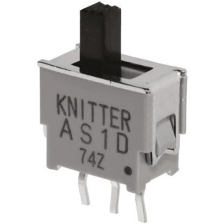 KNITTER-SWITCH PCB Slide Switch DPDT Latching 50mA Gold over Nickel Plated Phosphor Bronze ASL 2D