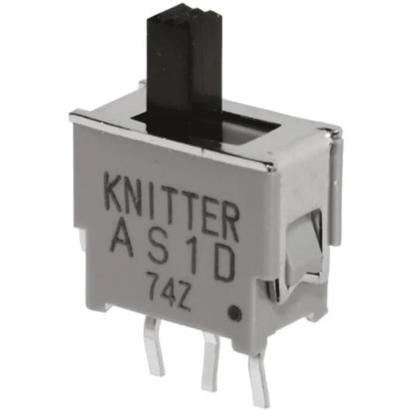 KNITTER-SWITCH PCB Slide Switch DPDT Latching 50mA Gold over Nickel Plated Phosphor Bronze ASL 2D
