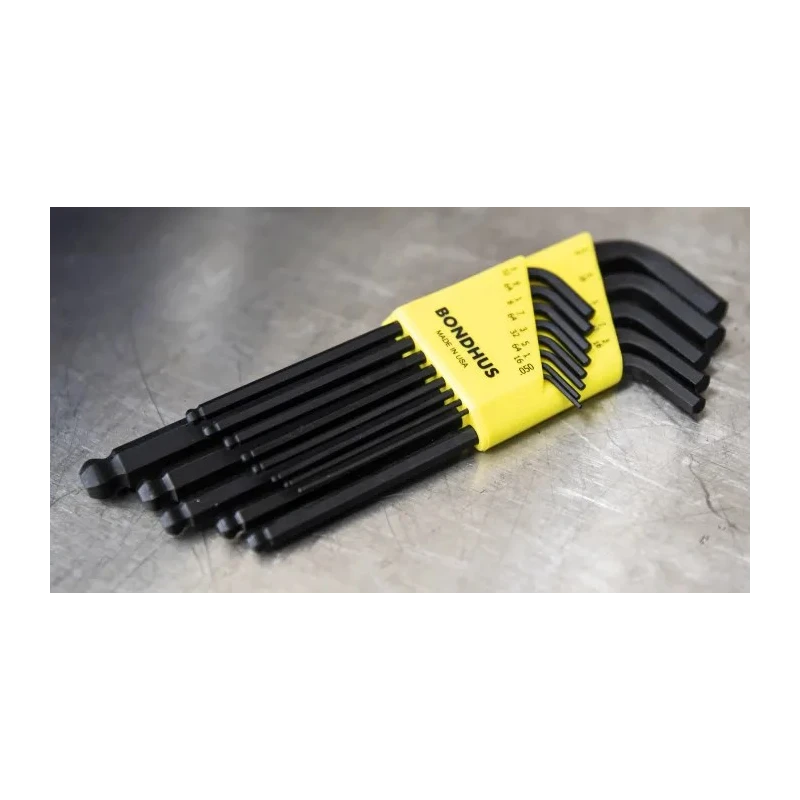 Bondhus 13 piece L Imperial Hex Key Set, Hex sizes 0.05 to 7/32 Inch, Long Arm, Hex Ball End BLX13