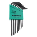 Bondhus 8-Piece Torx Key Set L Shape Long and Short Arm High Torque Steel Corrosion Resistant TLX8S