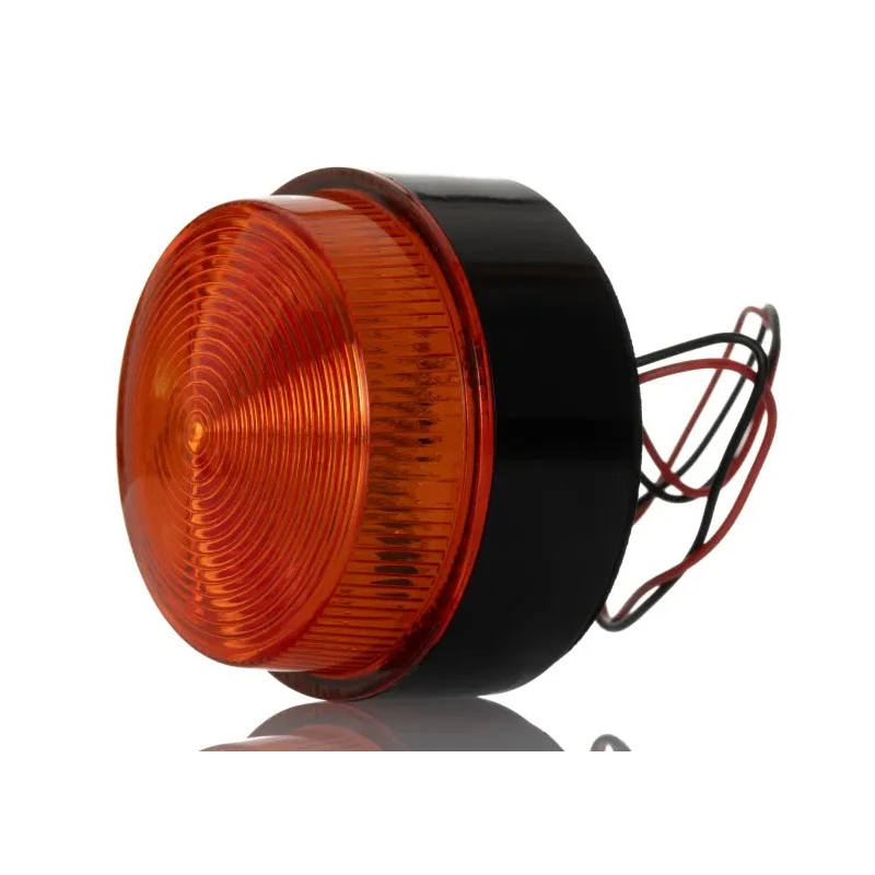 RS PRO Amber Beacon 72V AC/DC Flashing Surface, Stud Mount with Xenon Bulb IP64 187-9654