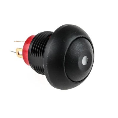 KNITTER-SWITCH Illuminated Miniature Push Button Switch Momentary Panel Mount SPST Red LED 12.9 mm Cutout DPWL 1CGKR