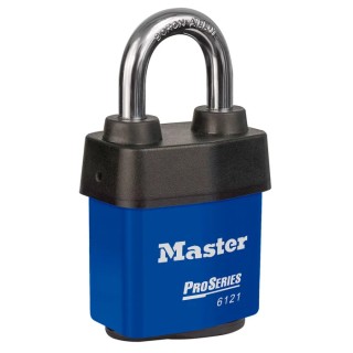 Master Lock Weather Tough Covered Laminated Steel Key Padlock 8mm Shackle 54mm Body 6121BLU