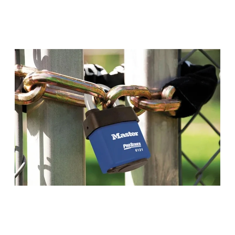 Master Lock Weather Tough Covered Laminated Steel Key Padlock 8mm Shackle 54mm Body 6121BLU