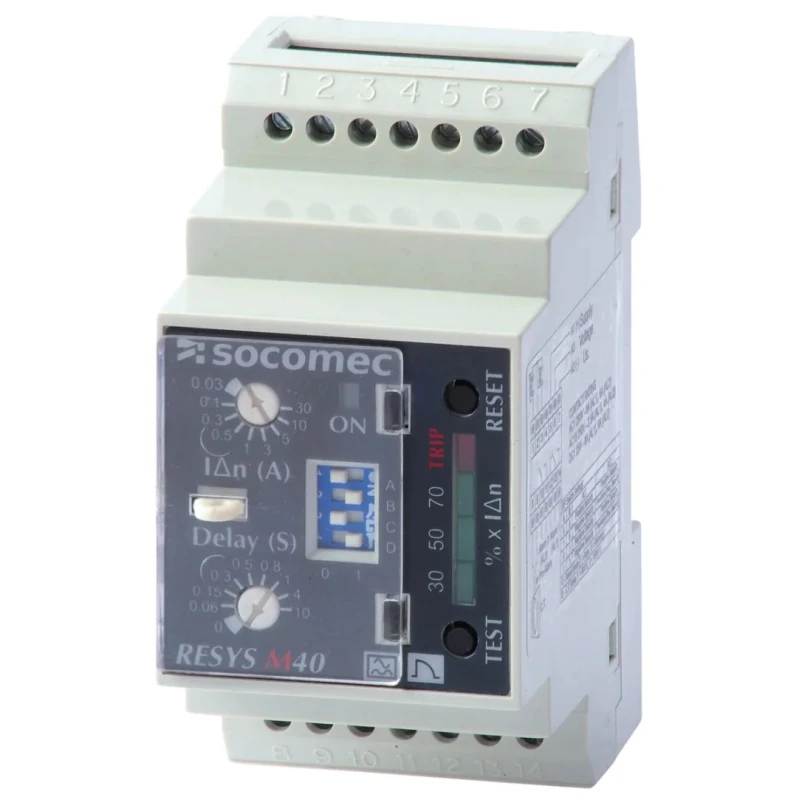 Socomec Earth Leakage Relay 47/63 Hz Frequency 0.03 mA to 30 A Leakage 2 Output 49413602