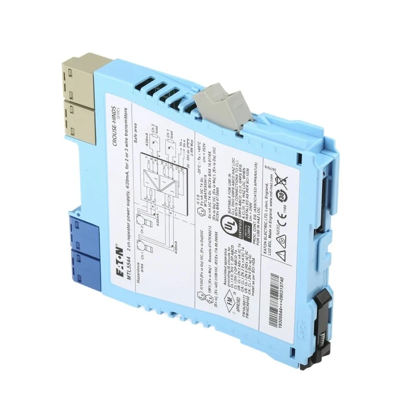 Eaton 2 Channel Zener Barrier Galvanic Barrier DIN Rail Mount ATEX Certified MTL5544