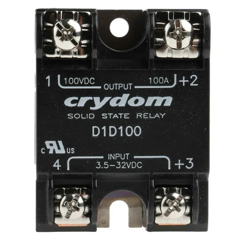 Crydom Solid State Relay 1-DC Series Surface Mount 100 A Load, 100 V Load, 32V Control D1D100
