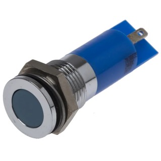 RS PRO Blue Panel Mount Indicator 24V DC 20mA Solder Tab IP67 Flush Bezel 703-8835