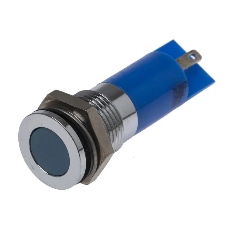 RS PRO Blue Panel Mount Indicator 24V DC 20mA Solder Tab IP67 Flush Bezel 703-8835