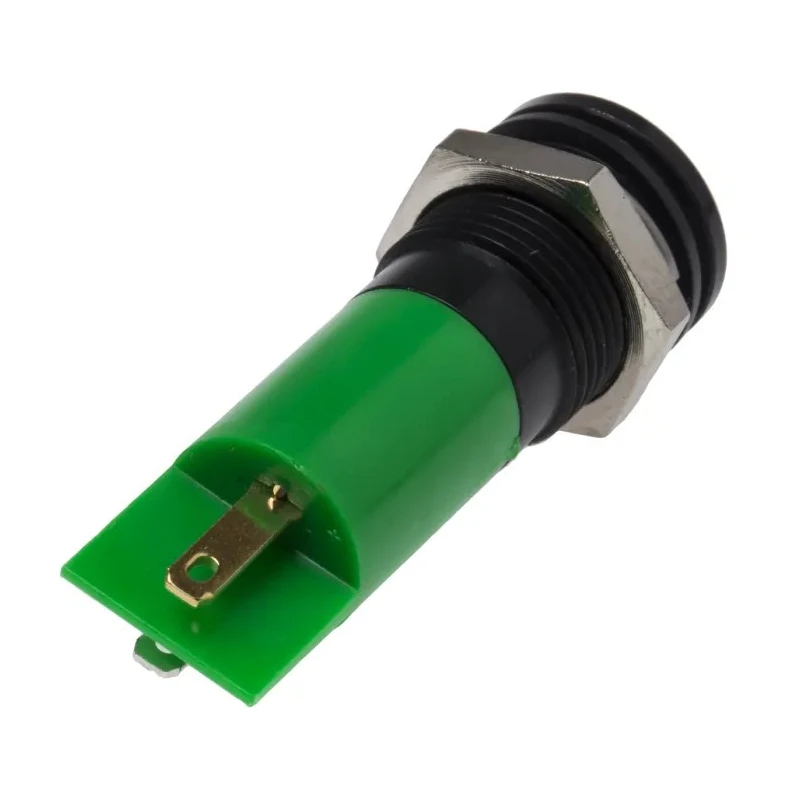 RS PRO Green Panel Mount Indicator 220V AC Solder Tab Termination IP67 Flush Bezel 703-8904