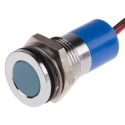 RS PRO Blue Panel Mount Indicator 12V dc 20mA Lead Wire Termination IP67 Flush Bezel 703-8932